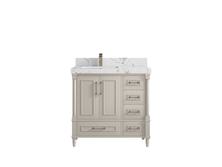 Aberdeen 36 in. W x 22 in. D Left Offset Sink Bathroom Vanity - photo 36