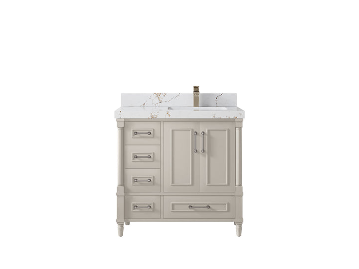 Aberdeen 36 in. W x 22 in. D Right Offset Sink Bathroom Vanity - photo 36