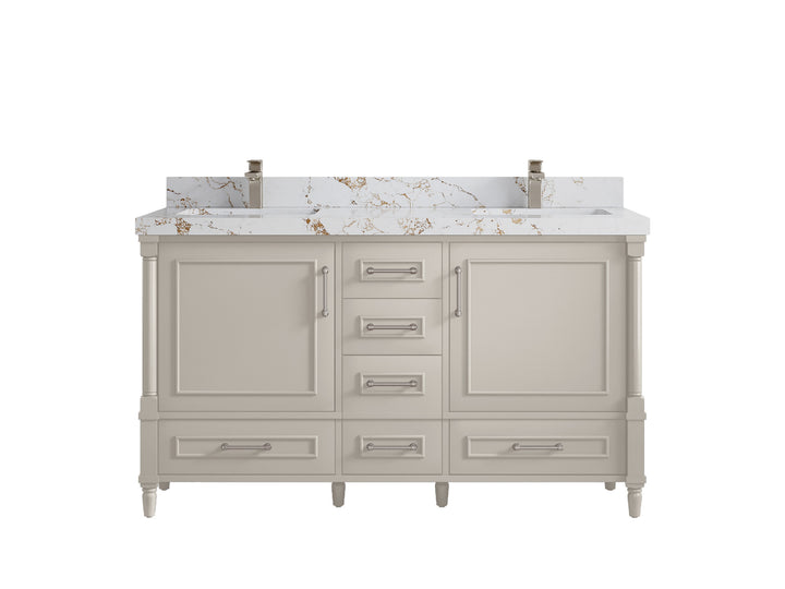 Aberdeen 60 in. W x 22 in. D Double Sink Bathroom Vanity - photo 37