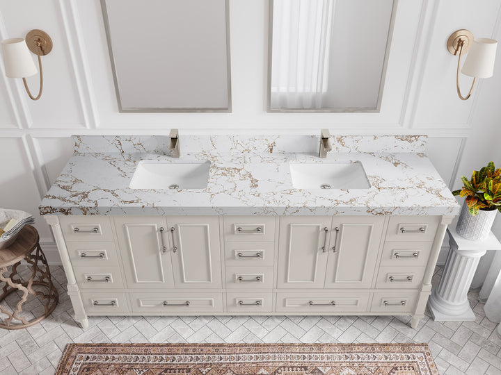 Aberdeen 80 in. W x 22 in. D Double Sink Bathroom Vanity - photo 36