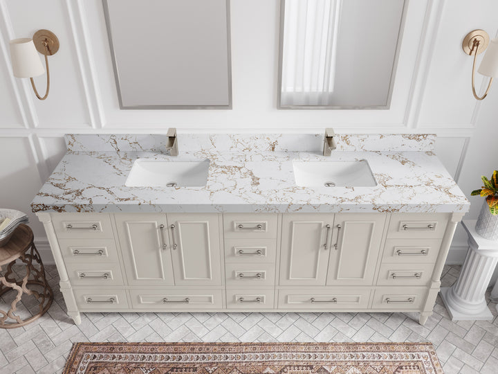 Aberdeen 84 in. W x 22 in. D Double Sink Bathroom Vanity - photo 35