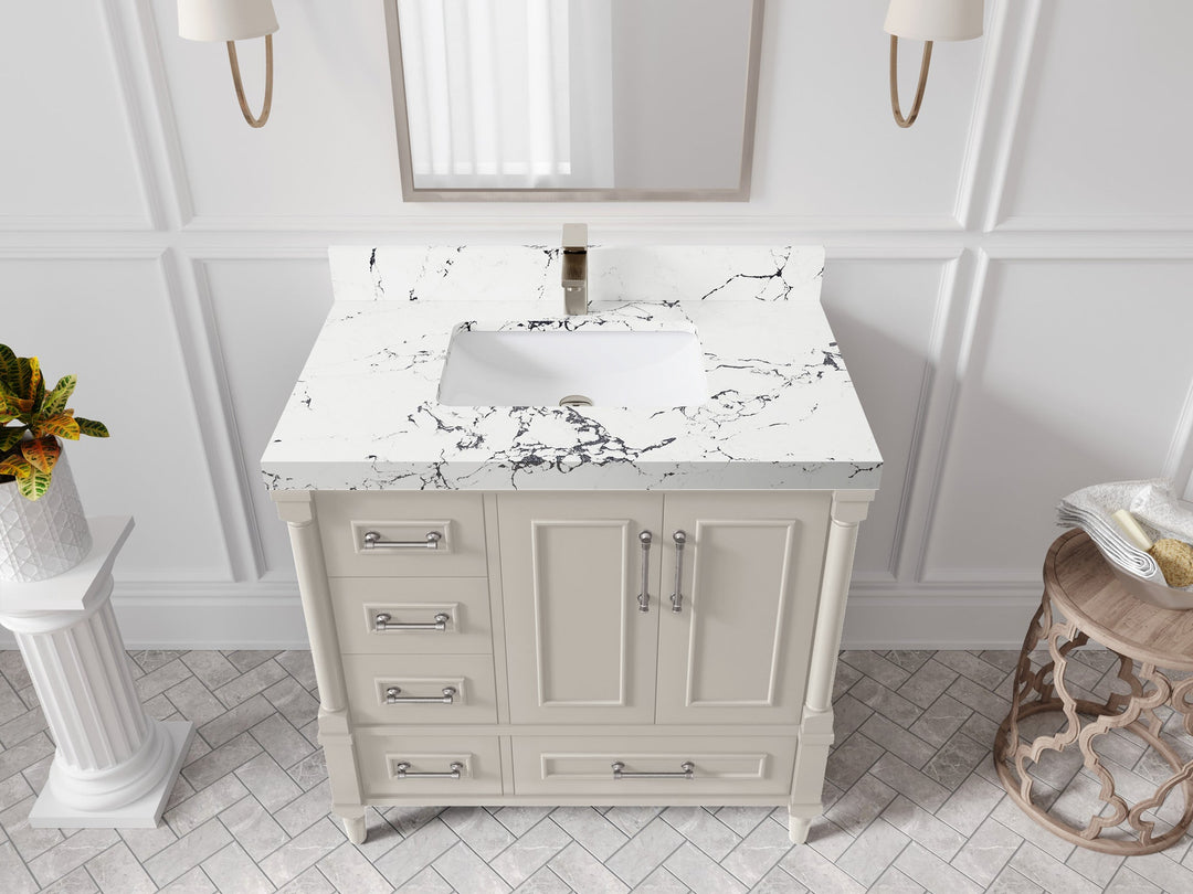 Aberdeen 36 in. W x 22 in. D Center Sink Bathroom vanity