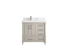 Aberdeen 36 in. W x 22 in. D Left Offset Sink Bathroom Vanity - photo 38