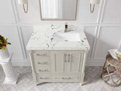Aberdeen 36 in. W x 22 in. D Right Offset Sink Bathroom Vanity - photo 37