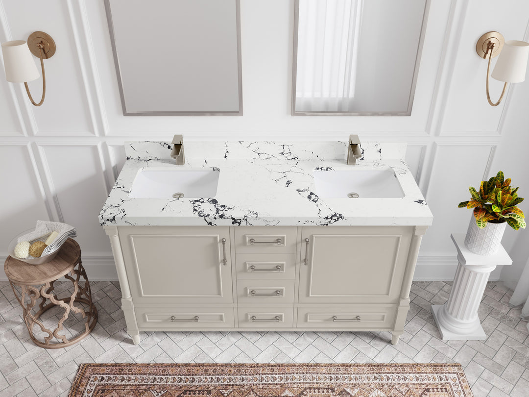 Aberdeen 60 in. W x 22 in. D Double Sink Bathroom Vanity