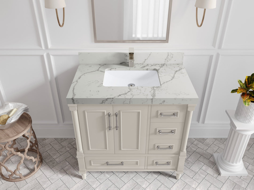 Aberdeen 36 in. W x 22 in. D Center Sink Bathroom Vanity