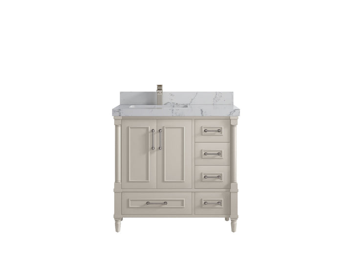 Aberdeen 36 in. W x 22 in. D Left Offset Sink Bathroom Vanity - photo 40