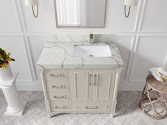 Aberdeen 36 in. W x 22 in. D Right Offset Sink Bathroom Vanity - photo 39