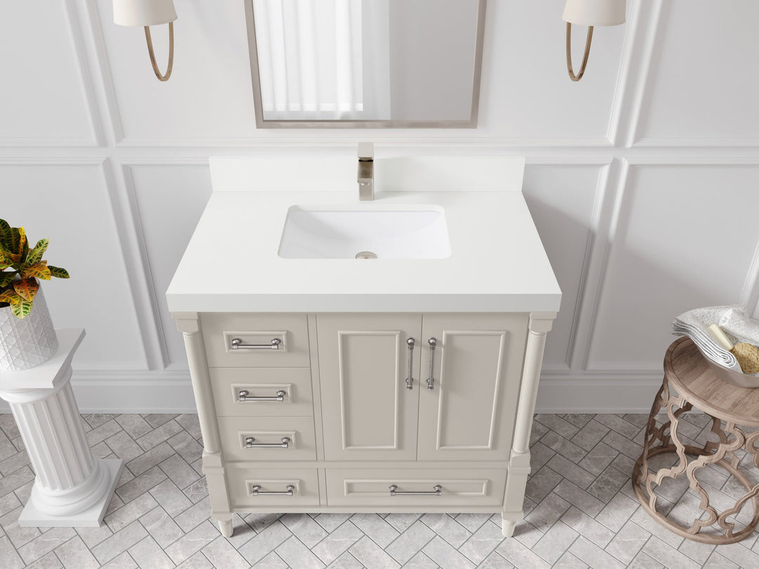 Aberdeen 36 in. W x 22 in. D Center Sink Bathroom vanity