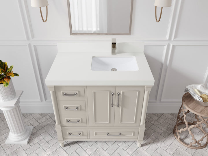 Aberdeen 36 in. W x 22 in. D Right Offset Sink Bathroom Vanity - photo 30