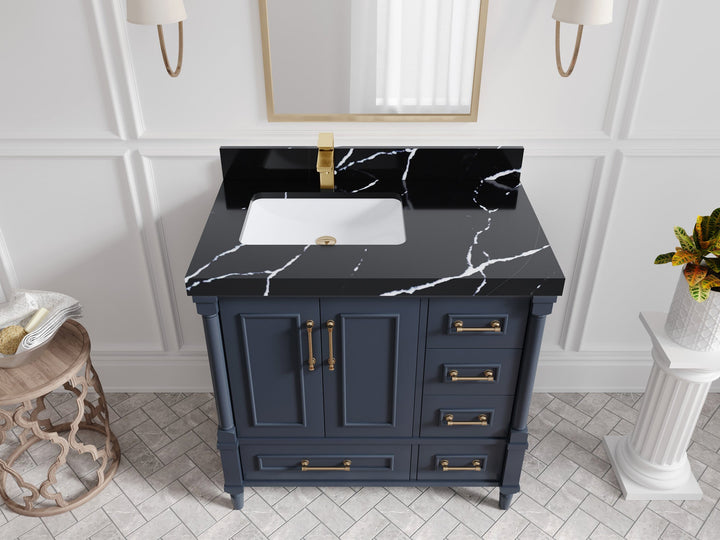 Aberdeen 36 in. W x 22 in. D Left Offset Sink Bathroom Vanity - photo 7