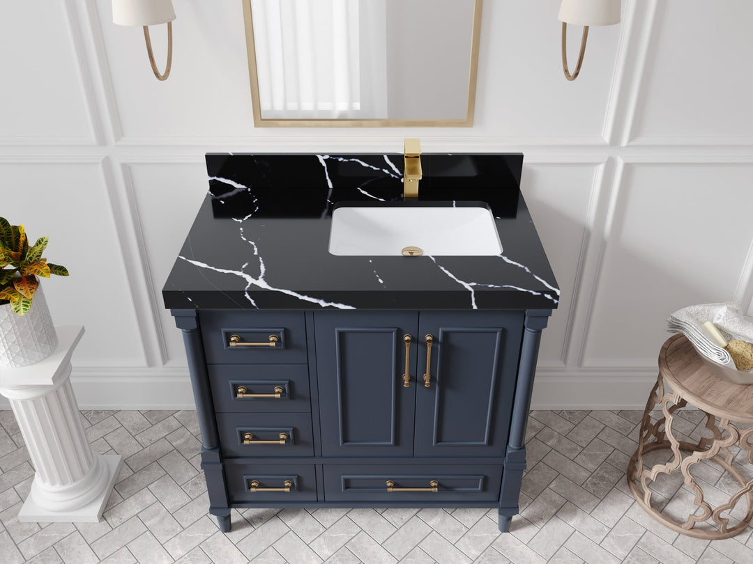 Aberdeen 36 in. W x 22 in. D Right Offset Sink Bathroom Vanity