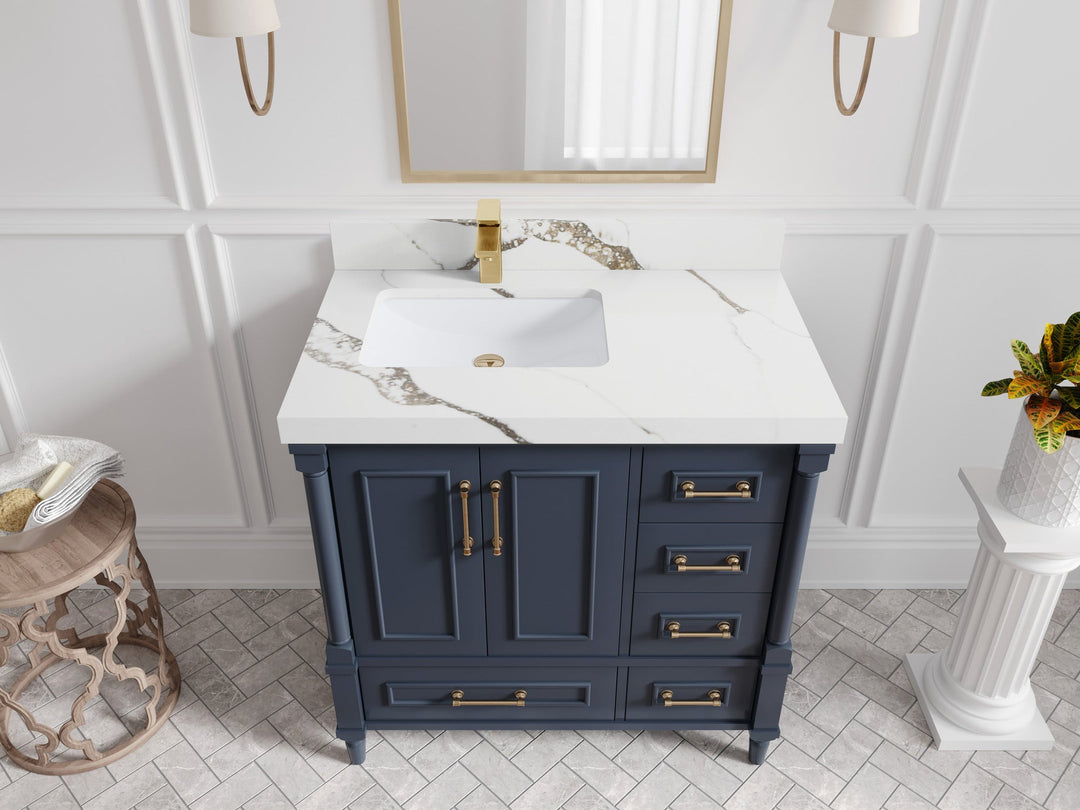 Aberdeen 36 in. W x 22 in. D Left Offset Sink Bathroom Vanity