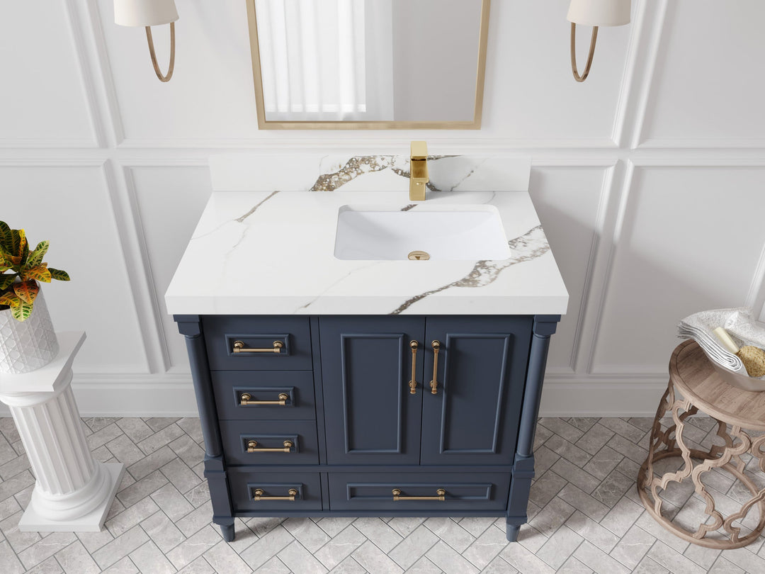 Aberdeen 36 in. W x 22 in. D Right Offset Sink Bathroom Vanity