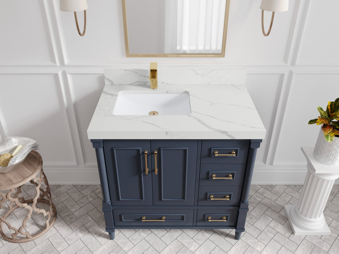 Aberdeen 36 in. W x 22 in. D Left Offset Sink Bathroom Vanity