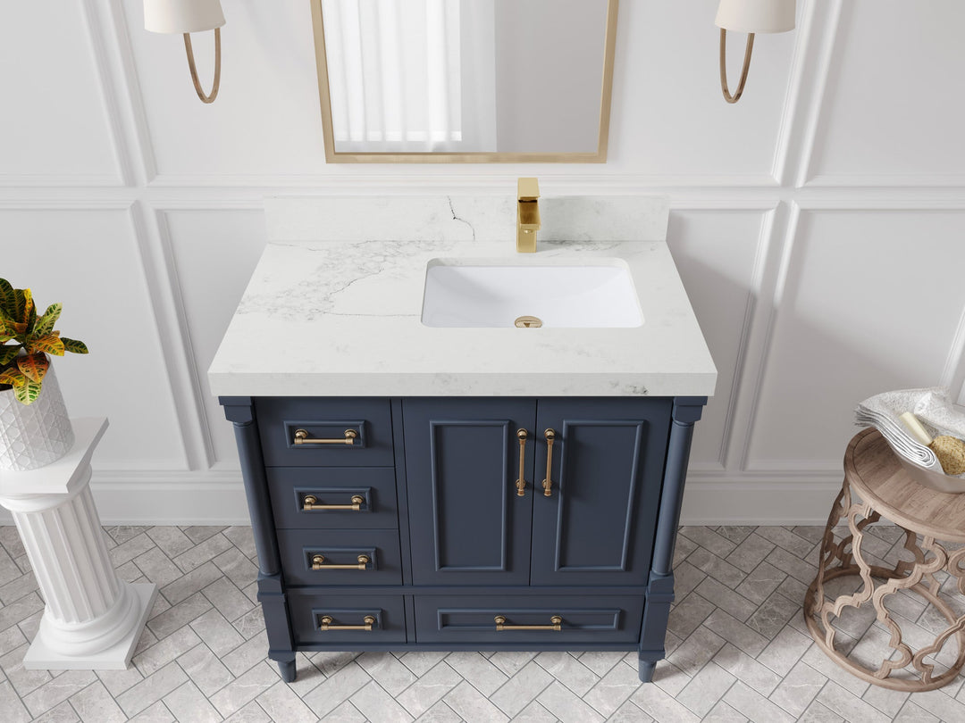 Aberdeen 36 in. W x 22 in. D Right Offset Sink Bathroom Vanity