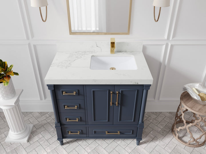 Aberdeen 36 in. W x 22 in. D Right Offset Sink Bathroom Vanity - photo 16