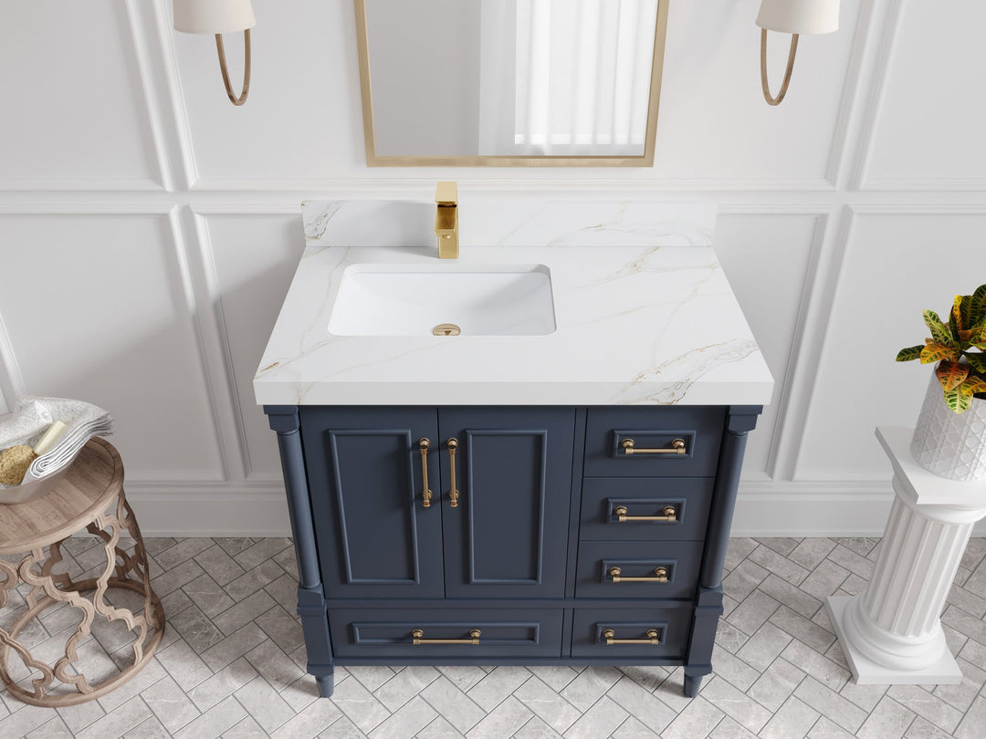 Aberdeen 36 in. W x 22 in. D Left Offset Sink Bathroom Vanity