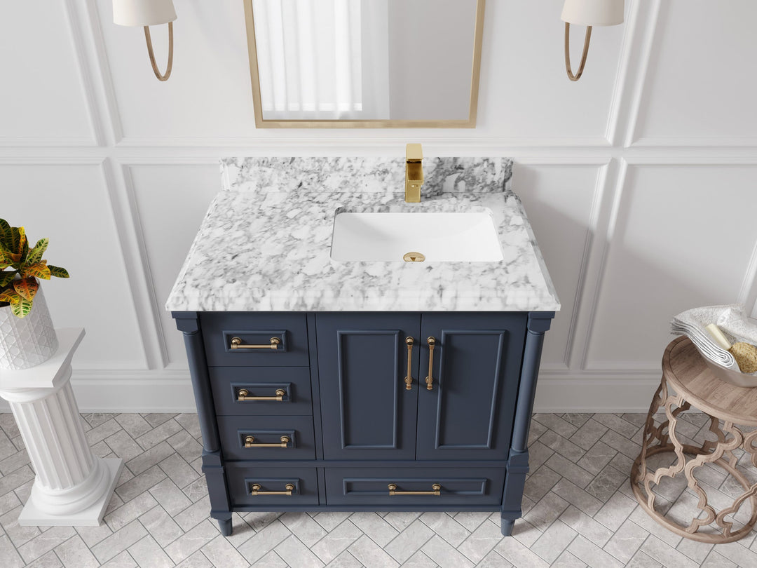 Aberdeen 36 in. W x 22 in. D Right Offset Sink Bathroom Vanity