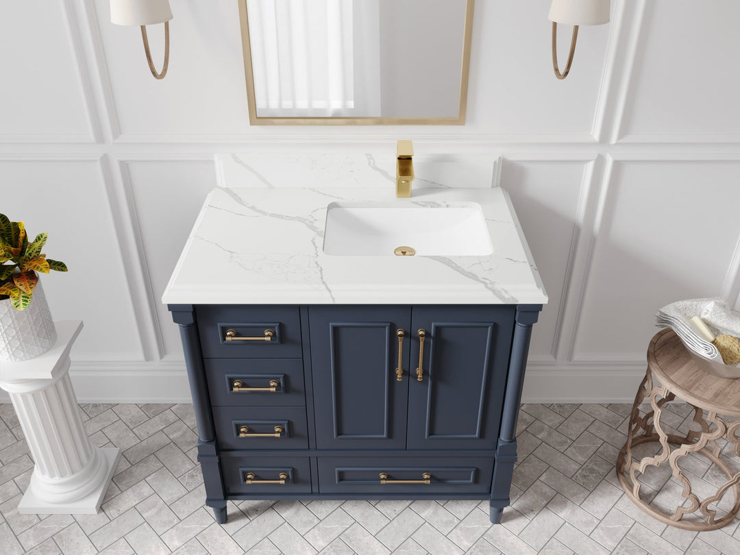 Aberdeen 36 in. W x 22 in. D Right Offset Sink Bathroom Vanity