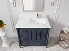 Aberdeen 36 in. W x 22 in. D Right Offset Sink Bathroom Vanity - photo 21