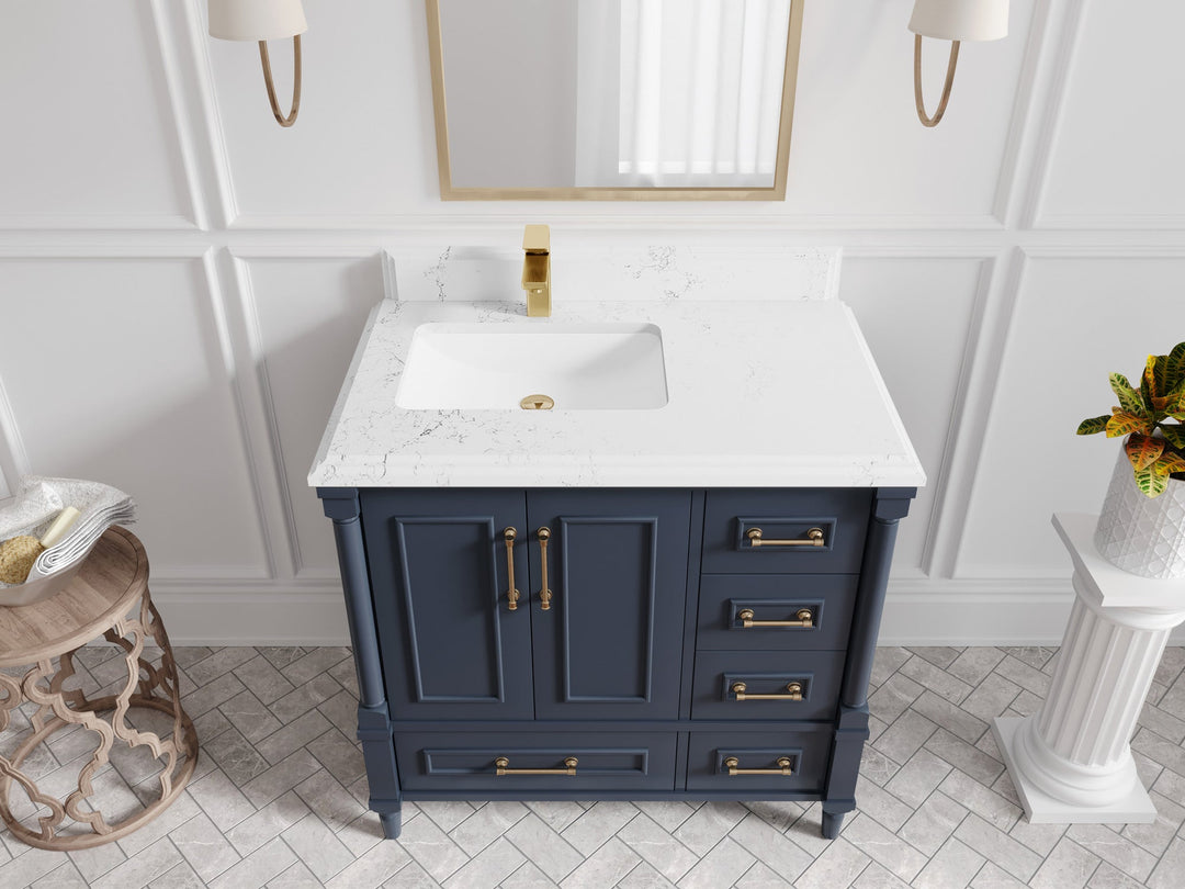 Aberdeen 36 in. W x 22 in. D Left Offset Sink Bathroom Vanity