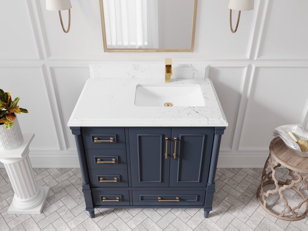 Aberdeen 36 in. W x 22 in. D Right Offset Sink Bathroom Vanity