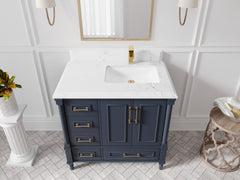 Aberdeen 36 in. W x 22 in. D Right Offset Sink Bathroom Vanity - photo 23