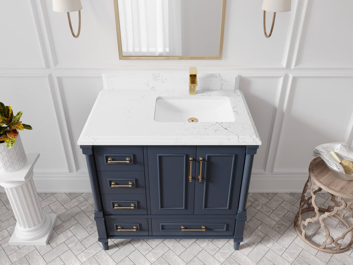 Aberdeen 36 in. W x 22 in. D Right Offset Sink Bathroom Vanity - photo 21