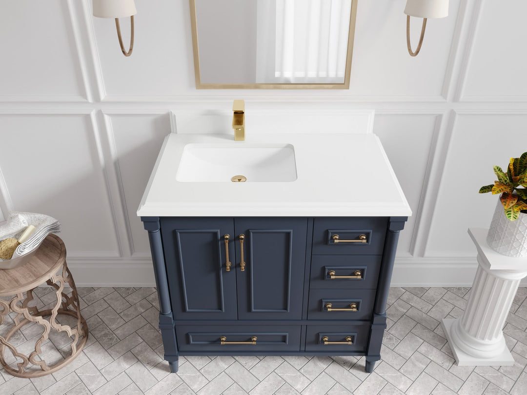 Aberdeen 36 in. W x 22 in. D Left Offset Sink Bathroom Vanity