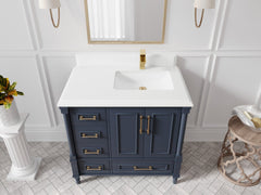 Aberdeen 36 in. W x 22 in. D Right Offset Sink Bathroom Vanity - photo 25
