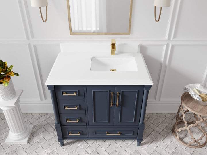 Aberdeen 36 in. W x 22 in. D Right Offset Sink Bathroom Vanity - photo 22