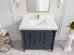 Aberdeen 36 in. W x 22 in. D Center Sink Bathroom Vanity - photo 28