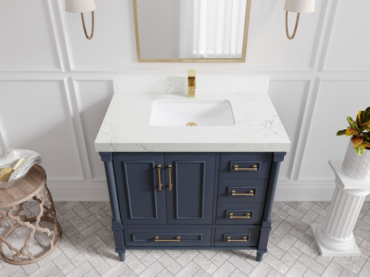 Aberdeen 36 in. W x 22 in. D Center Sink Bathroom Vanity - photo 28