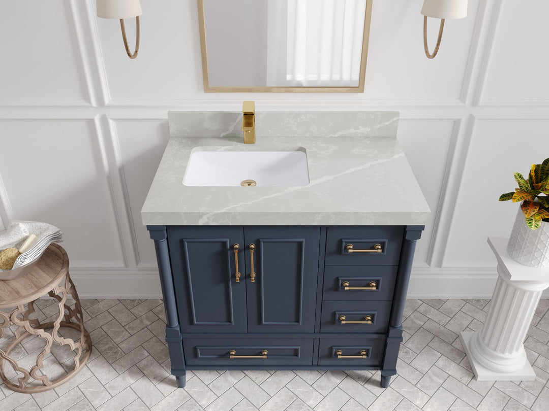 Aberdeen 36 in. W x 22 in. D Left Offset Sink Bathroom Vanity