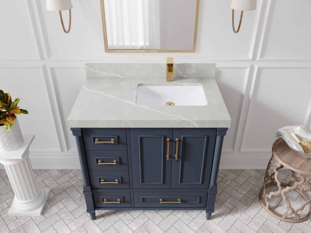 Aberdeen 36 in. W x 22 in. D Right Offset Sink Bathroom Vanity