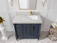 Aberdeen 36 in. W x 22 in. D Right Offset Sink Bathroom Vanity - photo 29