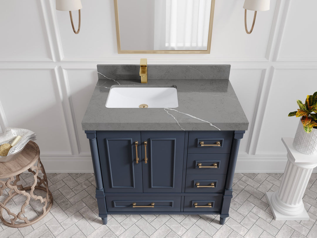 Aberdeen 36 in. W x 22 in. D Left Offset Sink Bathroom Vanity