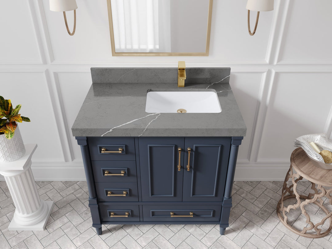 Aberdeen 36 in. W x 22 in. D Right Offset Sink Bathroom Vanity
