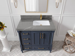 Aberdeen 36 in. W x 22 in. D Right Offset Sink Bathroom Vanity - photo 31