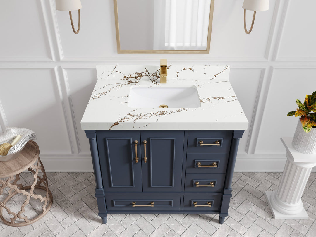Aberdeen 36 in. W x 22 in. D Center Sink Bathroom Vanity