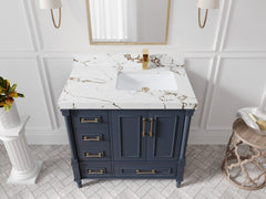 Aberdeen 36 in. W x 22 in. D Right Offset Sink Bathroom Vanity - photo 33