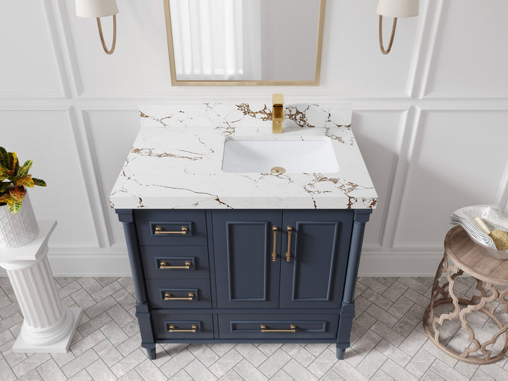 Aberdeen 36 in. W x 22 in. D Right Offset Sink Bathroom Vanity - photo 26