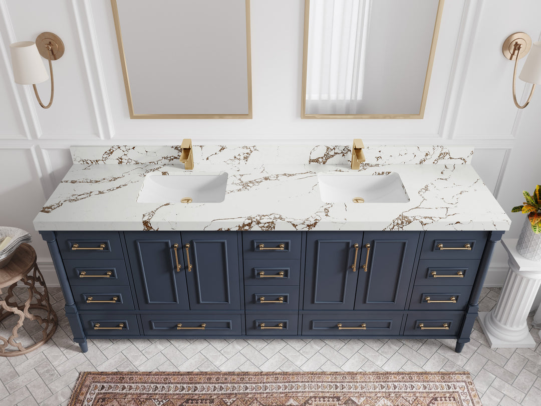 Aberdeen 84 in. W x 22 in. D Double Sink Bathroom Vanity