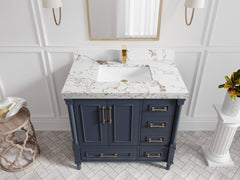 Aberdeen 36 in. W x 22 in. D Center Sink Bathroom Vanity - photo 36