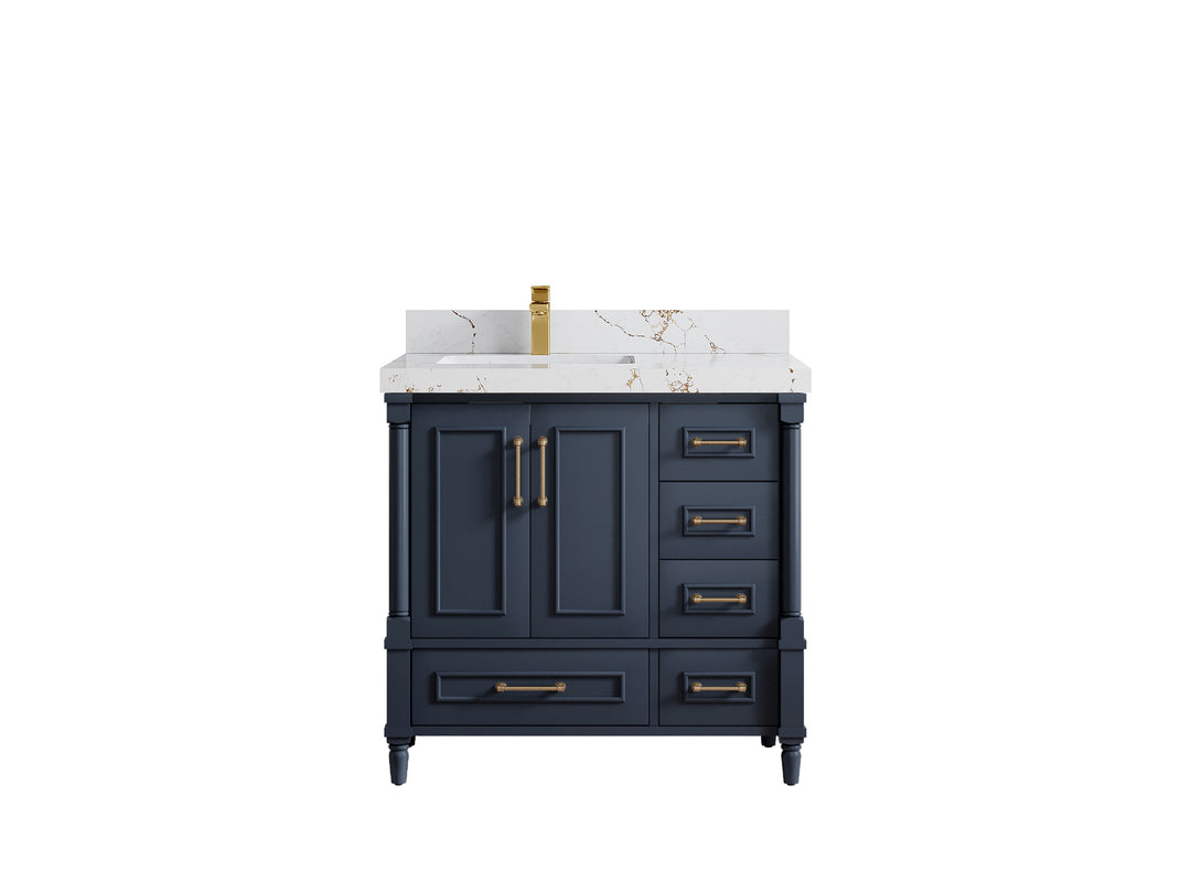 Aberdeen 36 in. W x 22 in. D Left Offset Sink Bathroom Vanity
