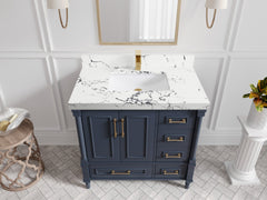 Aberdeen 36 in. W x 22 in. D Center Sink Bathroom Vanity - photo 38