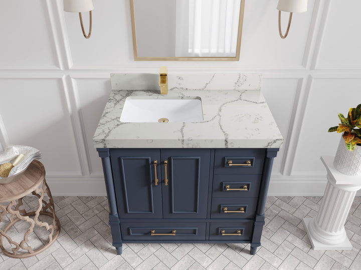 Aberdeen 36 in. W x 22 in. D Left Offset Sink Bathroom Vanity - photo 37