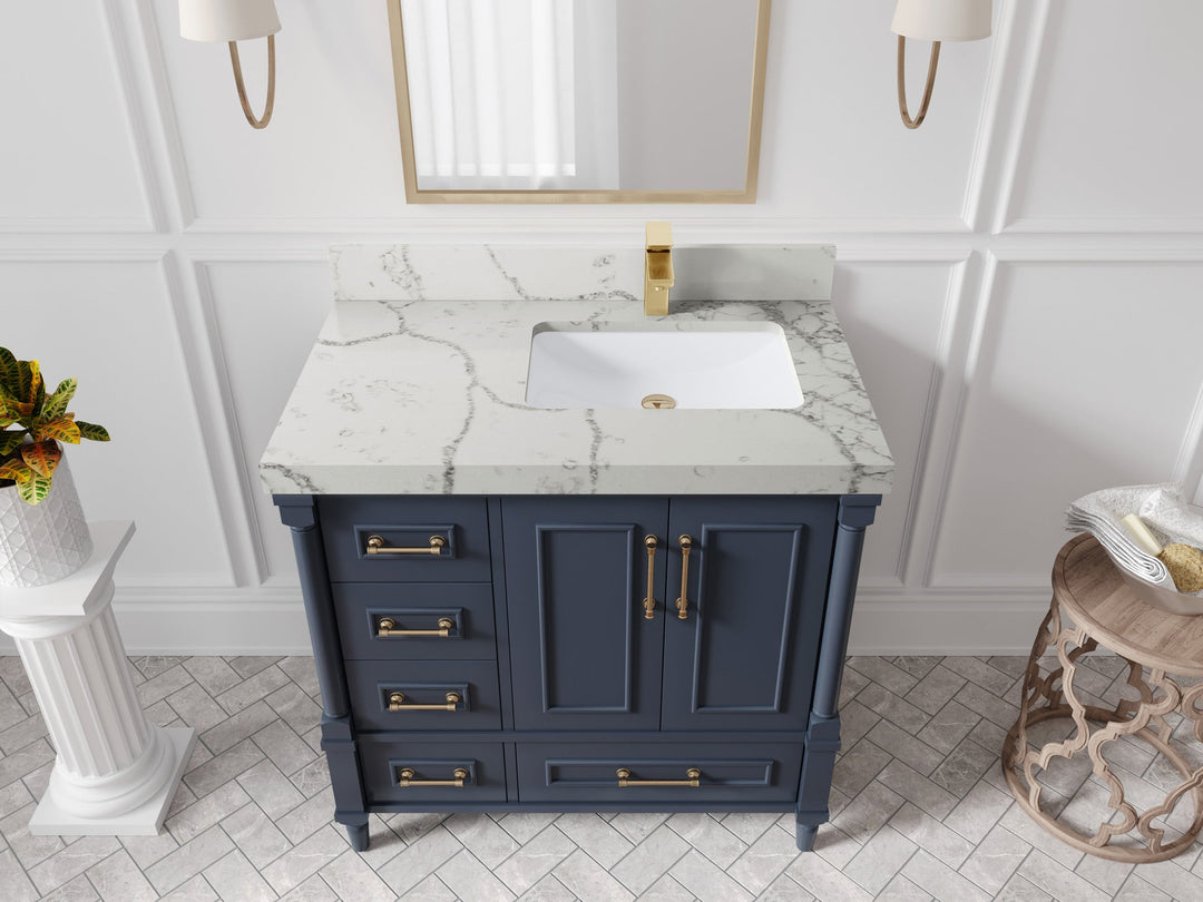 Aberdeen 36 in. W x 22 in. D Right Offset Sink Bathroom Vanity