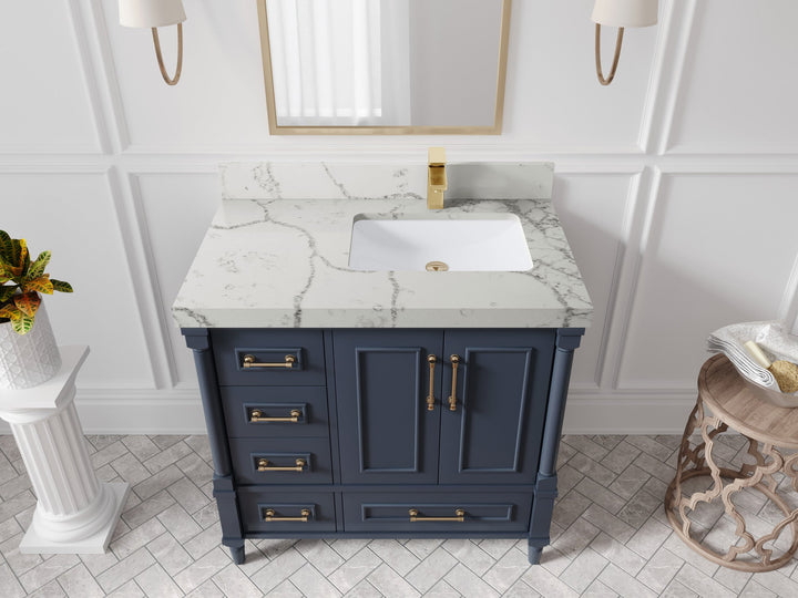 Aberdeen 36 in. W x 22 in. D Right Offset Sink Bathroom Vanity - photo 29